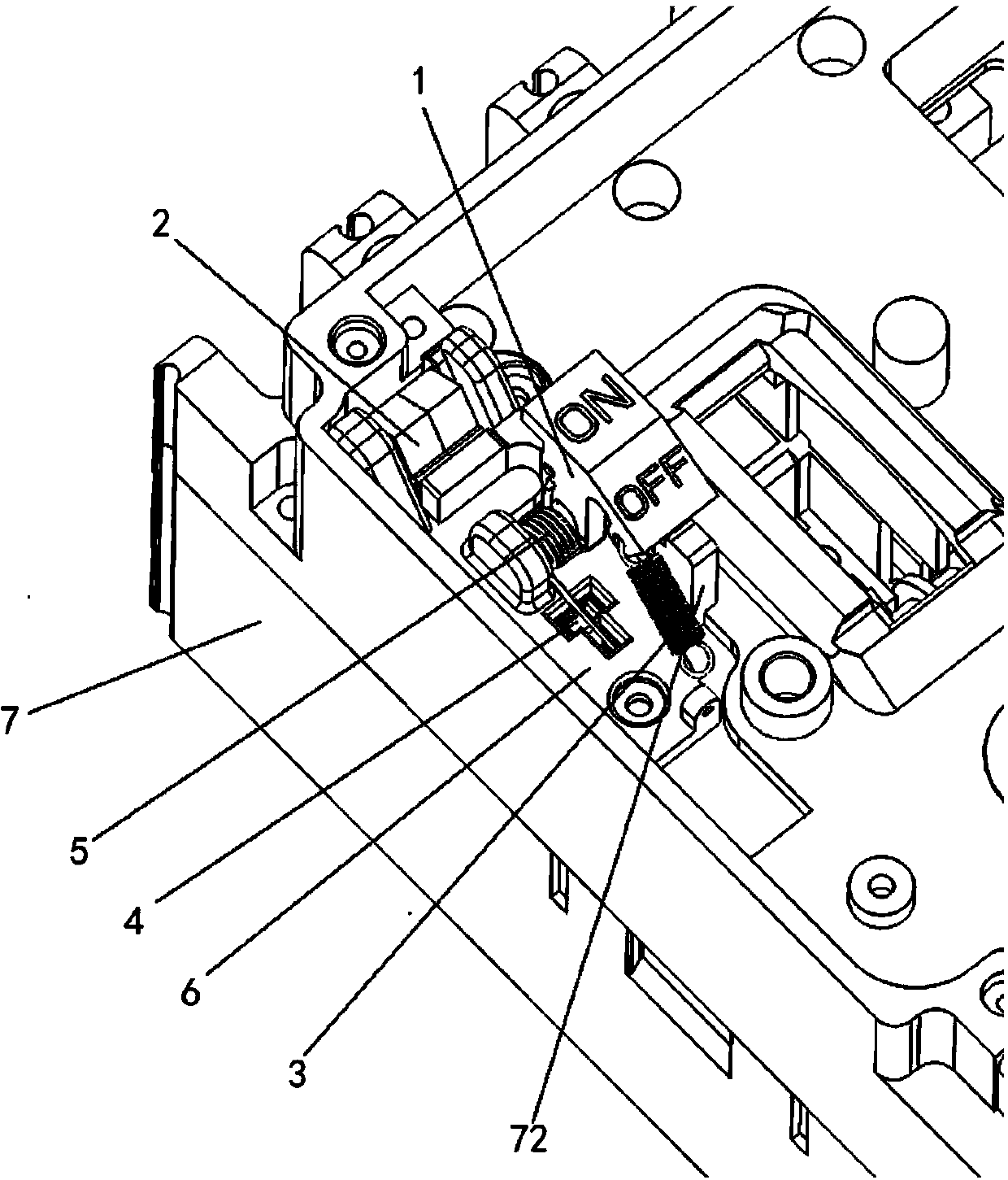 Switching-on and switching-off indicating device of circuit breaker