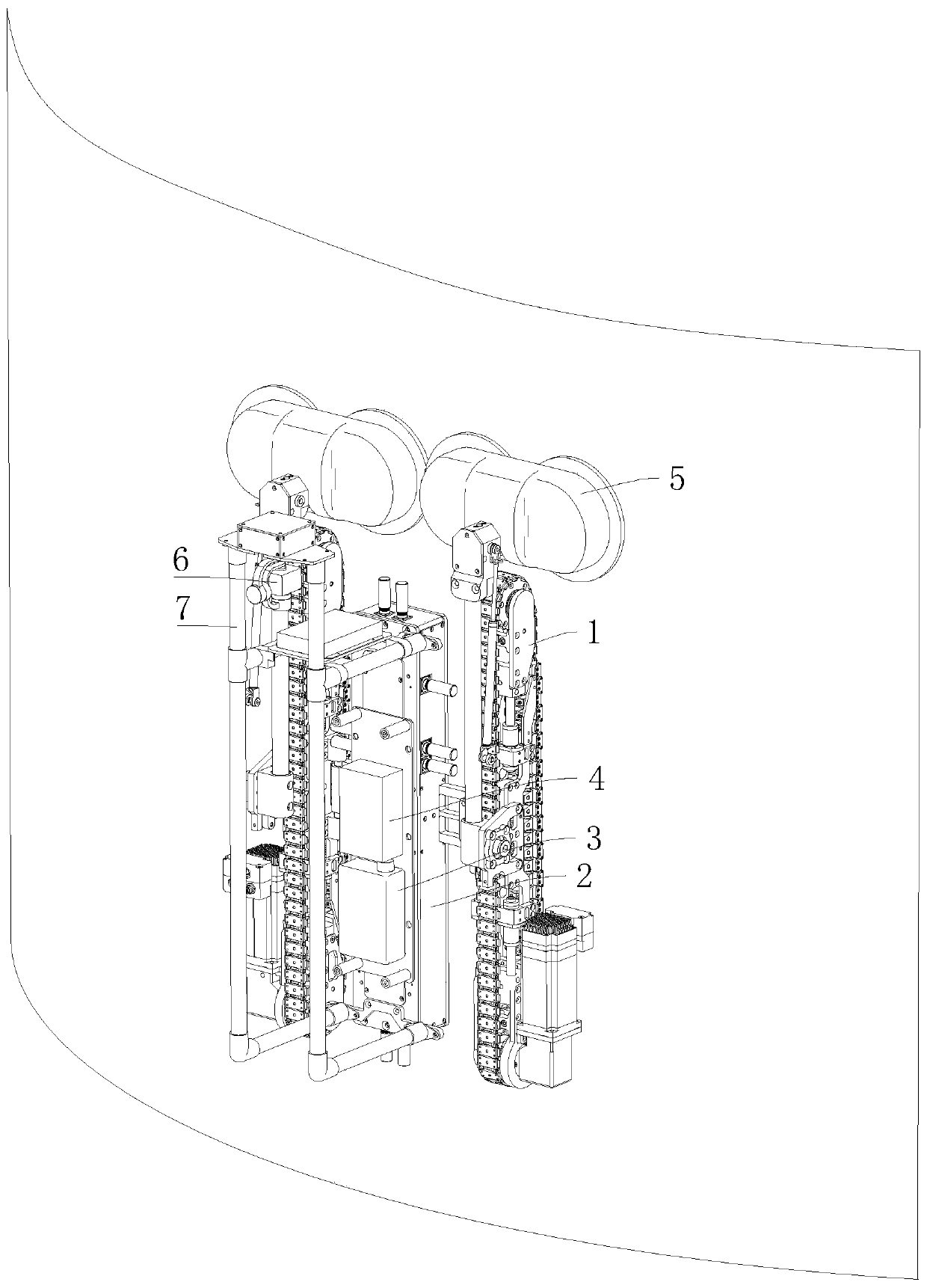 Magnetic climbing robot applied to cleaning and detecting of fan tower barrel