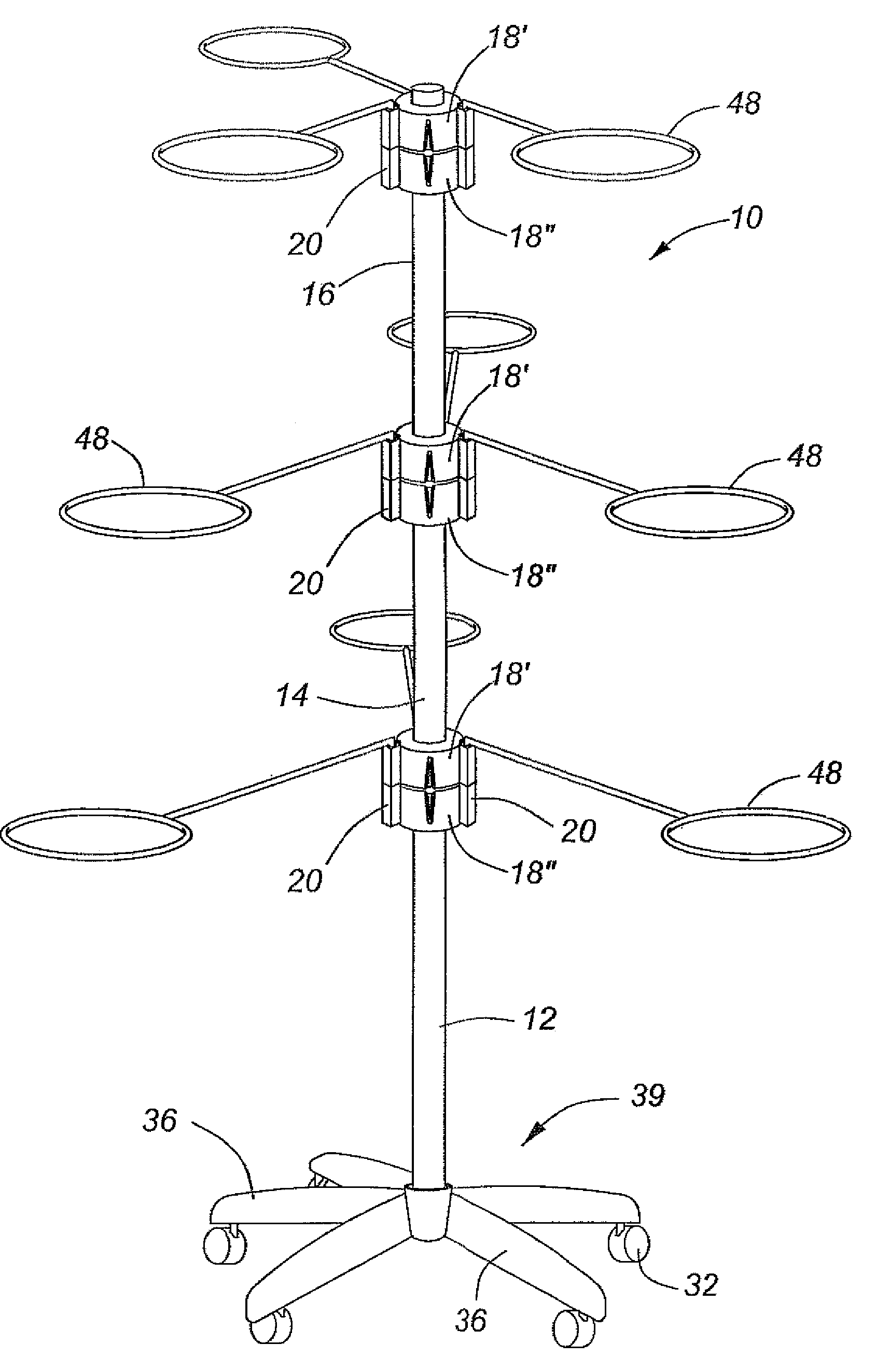 Modular tree-like structure for holding potted plants