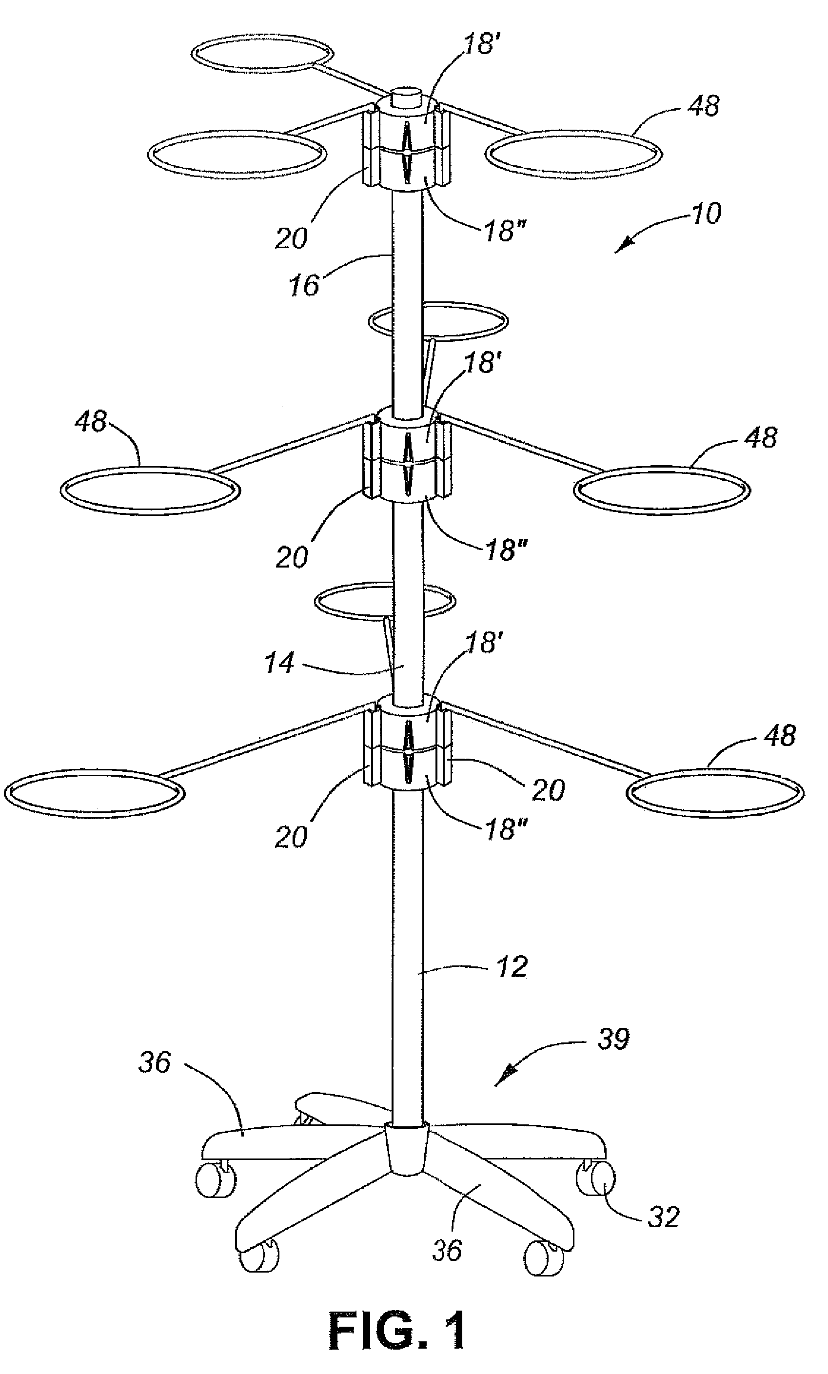 Modular tree-like structure for holding potted plants