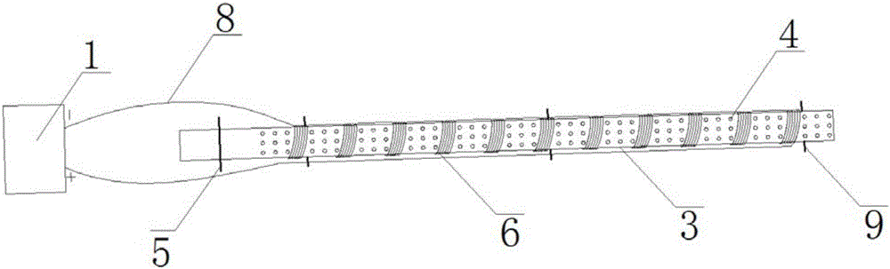 Electromagnetic field seepage combined anchor rod draining device and construction method thereof