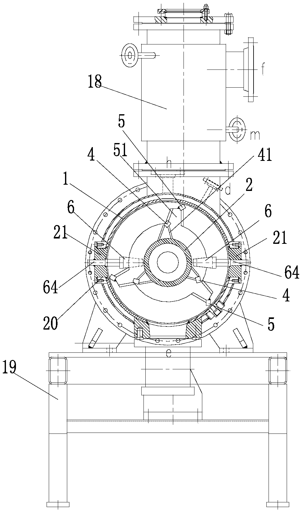 Horizontal homotaxial self-cleaning film evaporator