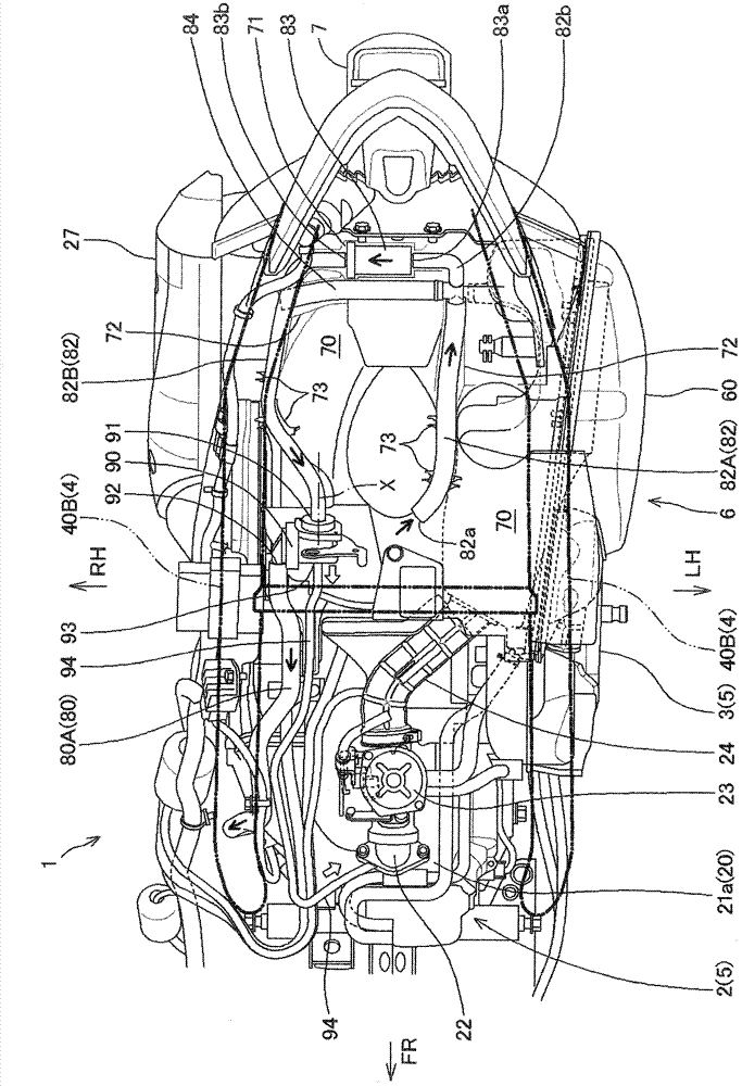 Exhaust purifying apparatus of saddle-ride type vehicle