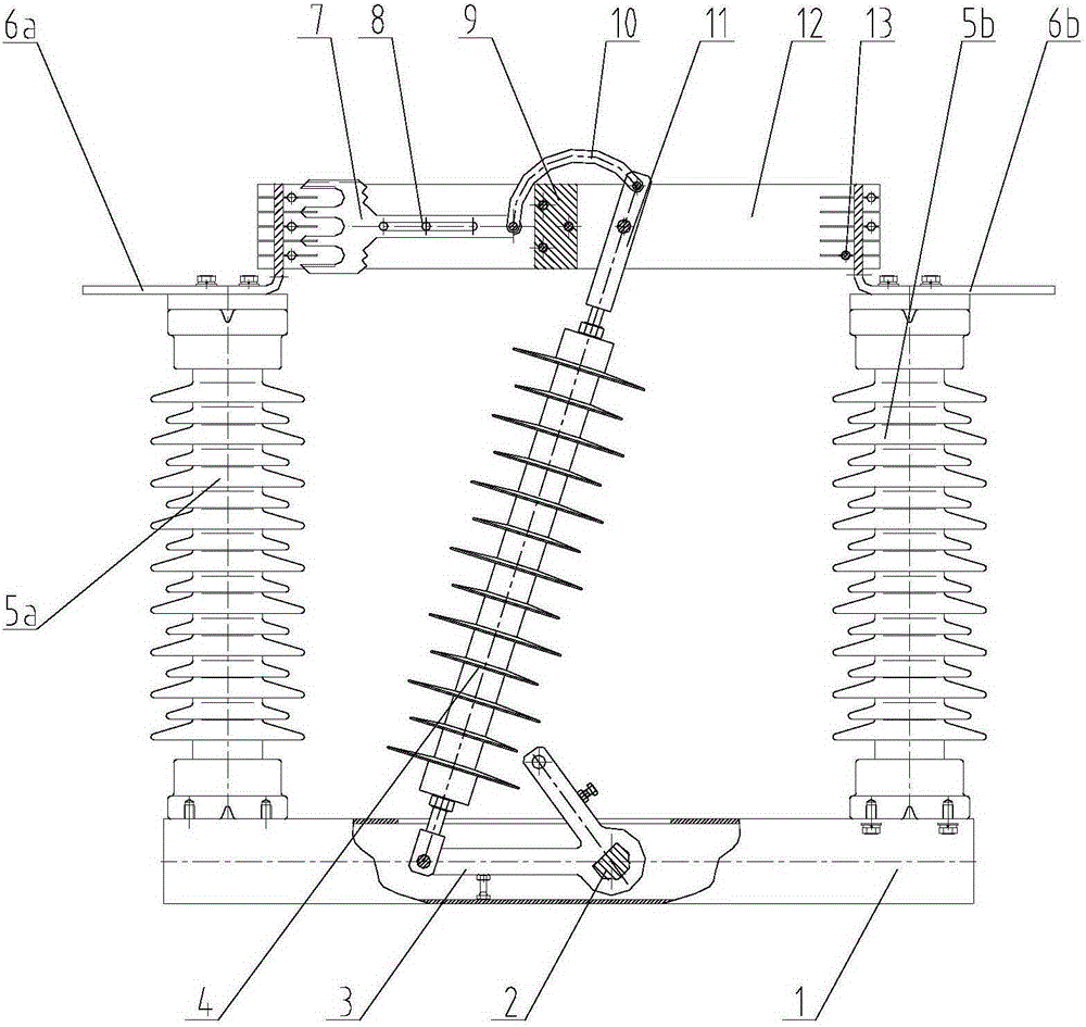 A vertically-opening ice breaking high-voltage isolation switch