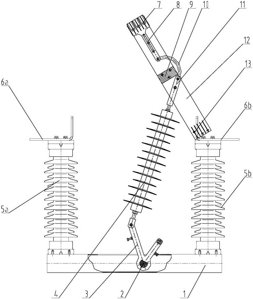 A vertically-opening ice breaking high-voltage isolation switch