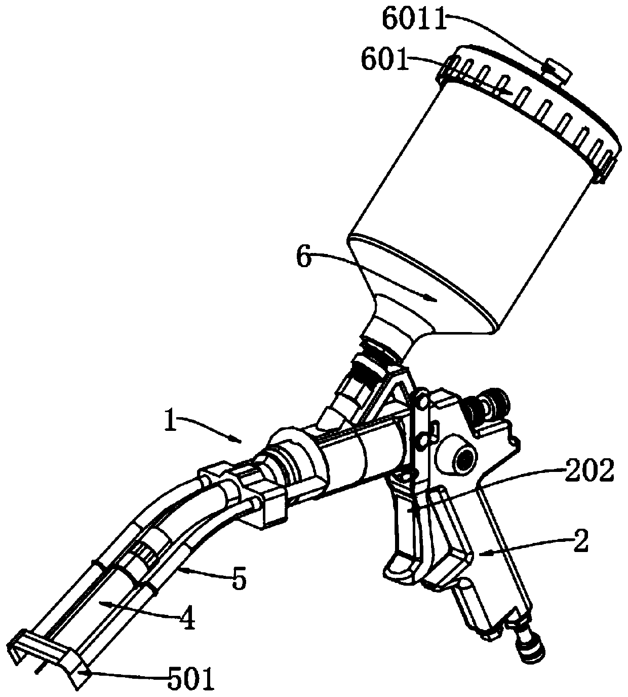 Automatic collecting device for combustion waste gas generation area and provided with swing rod