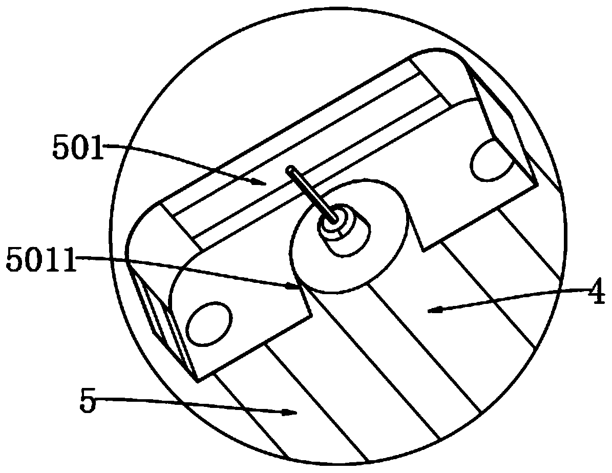 Automatic collecting device for combustion waste gas generation area and provided with swing rod