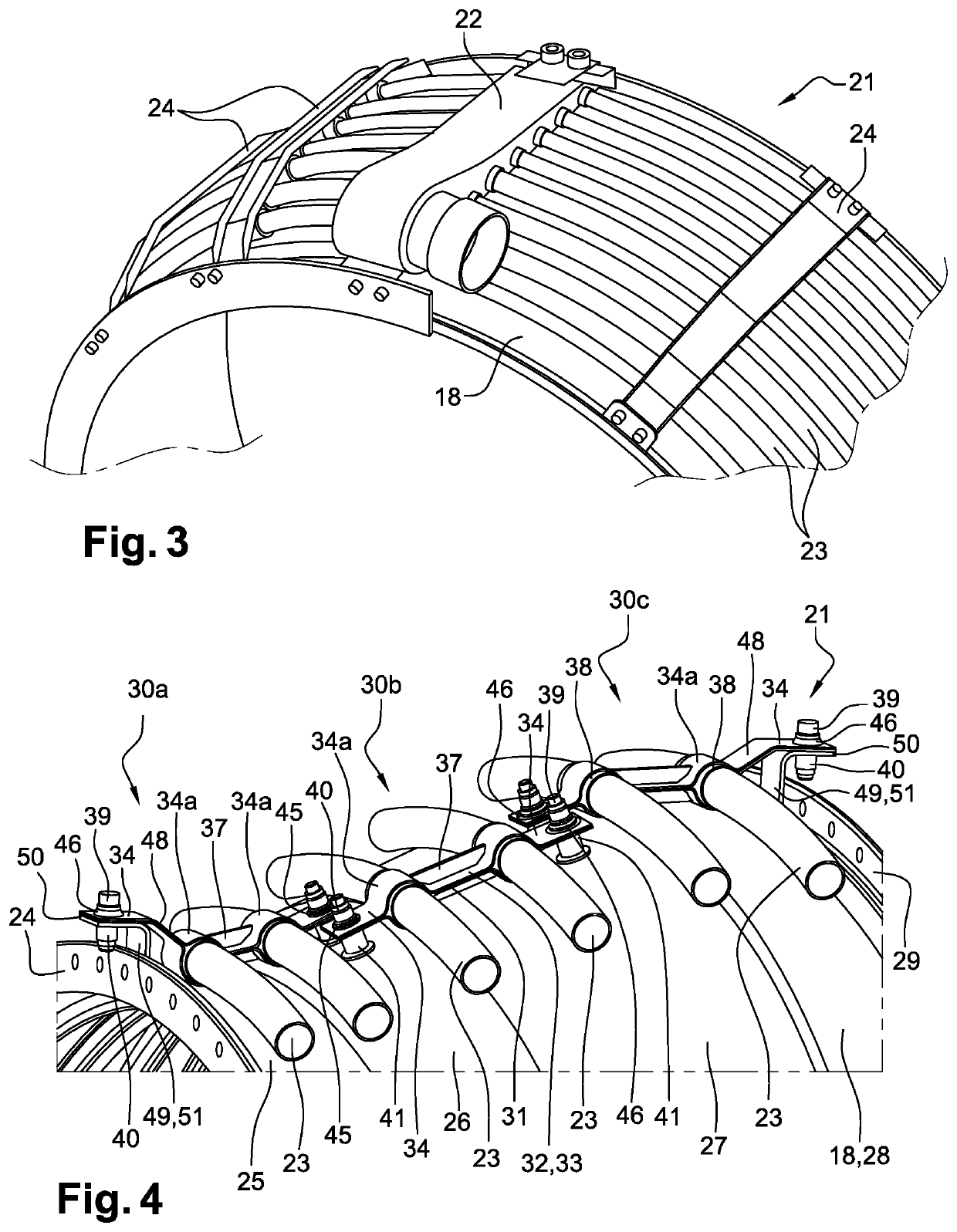 Cooling device for a turbine of a turbomachine