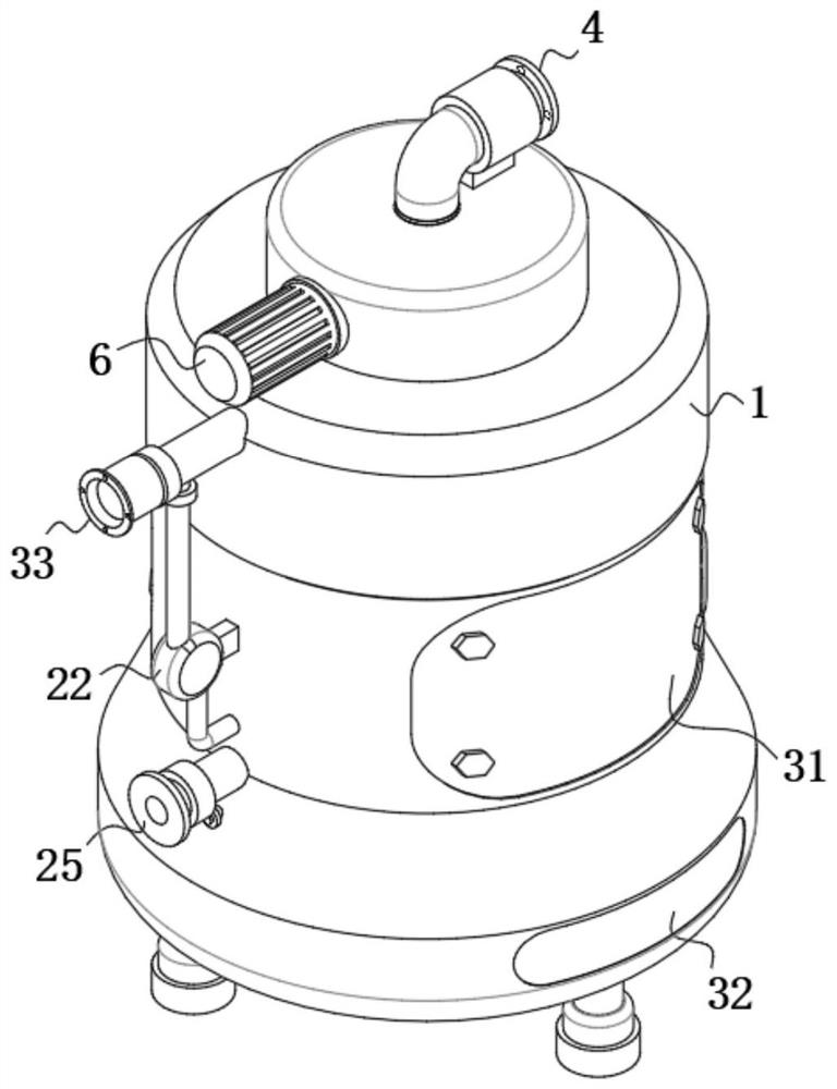 Waste gas treatment device for activated carbon production and treatment method thereof