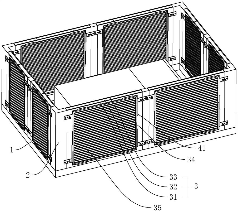 Noise reduction structure for air-cooled heat pump and cooling tower and its construction technology