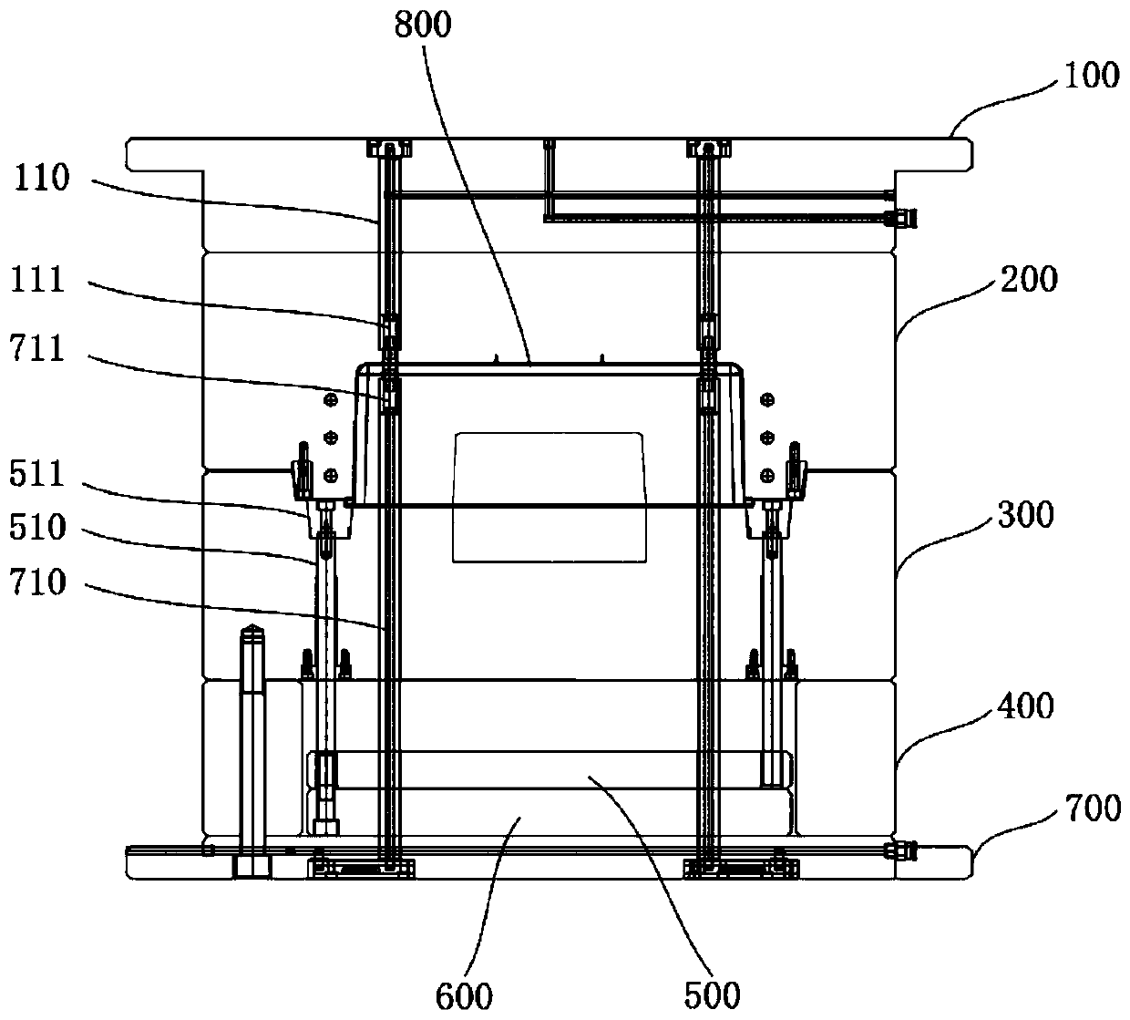 Gas ejection die structure for shortening forming period