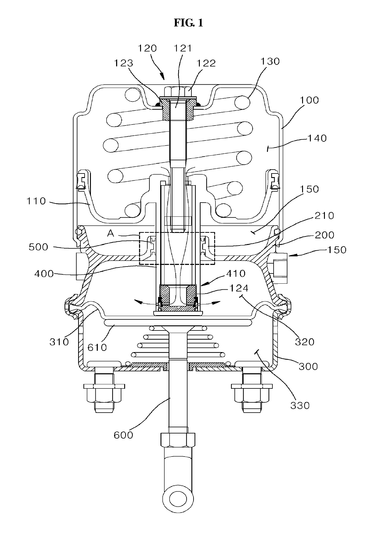 Double-lip seal of pneumatic spring brake chamber for vehicle