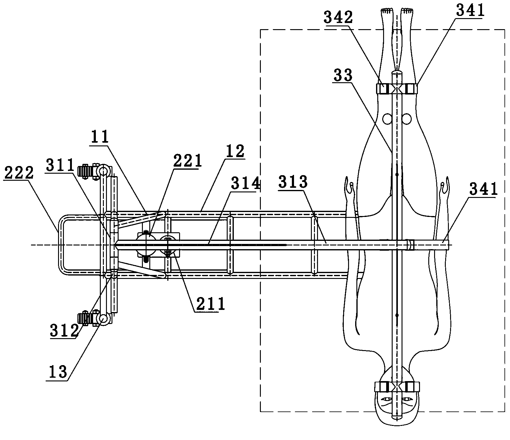 Bed changing crane for patients