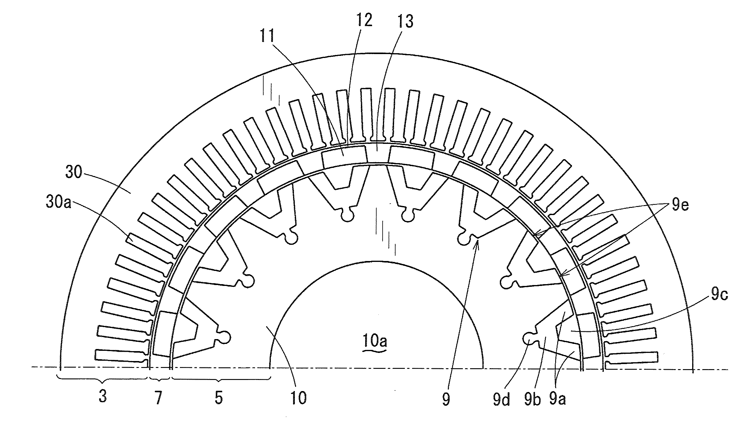 Magnetic modulation motor and electric transmission