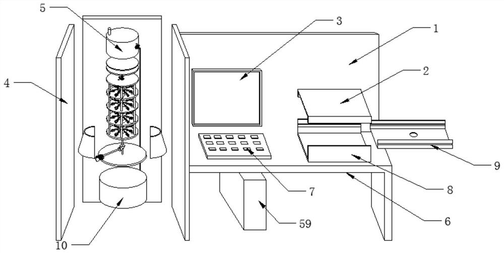 Urine sampling inspection structure having rotary storage rack and used for clinical detection in clinical laboratory