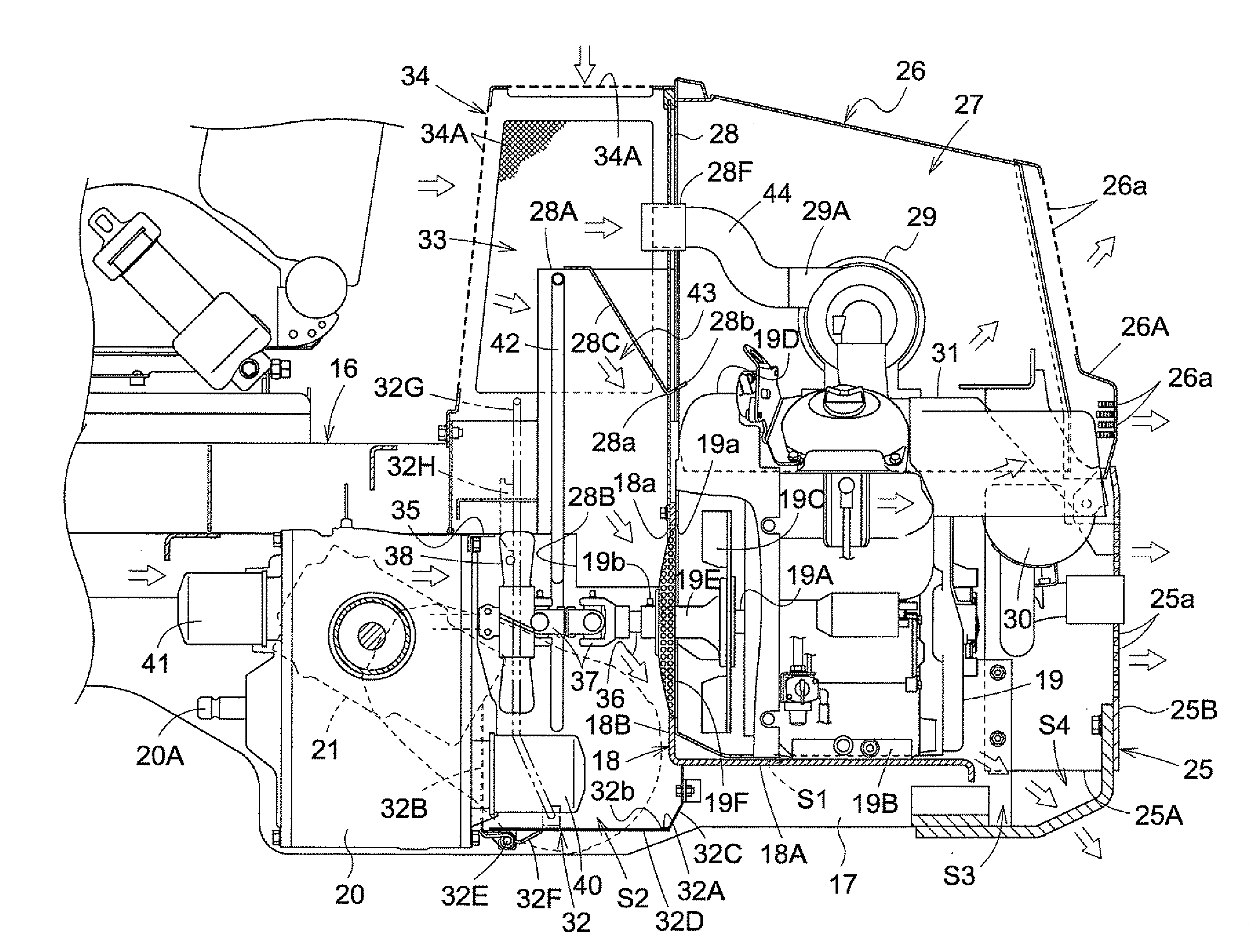 Cooling Structure for a Work Vehicle