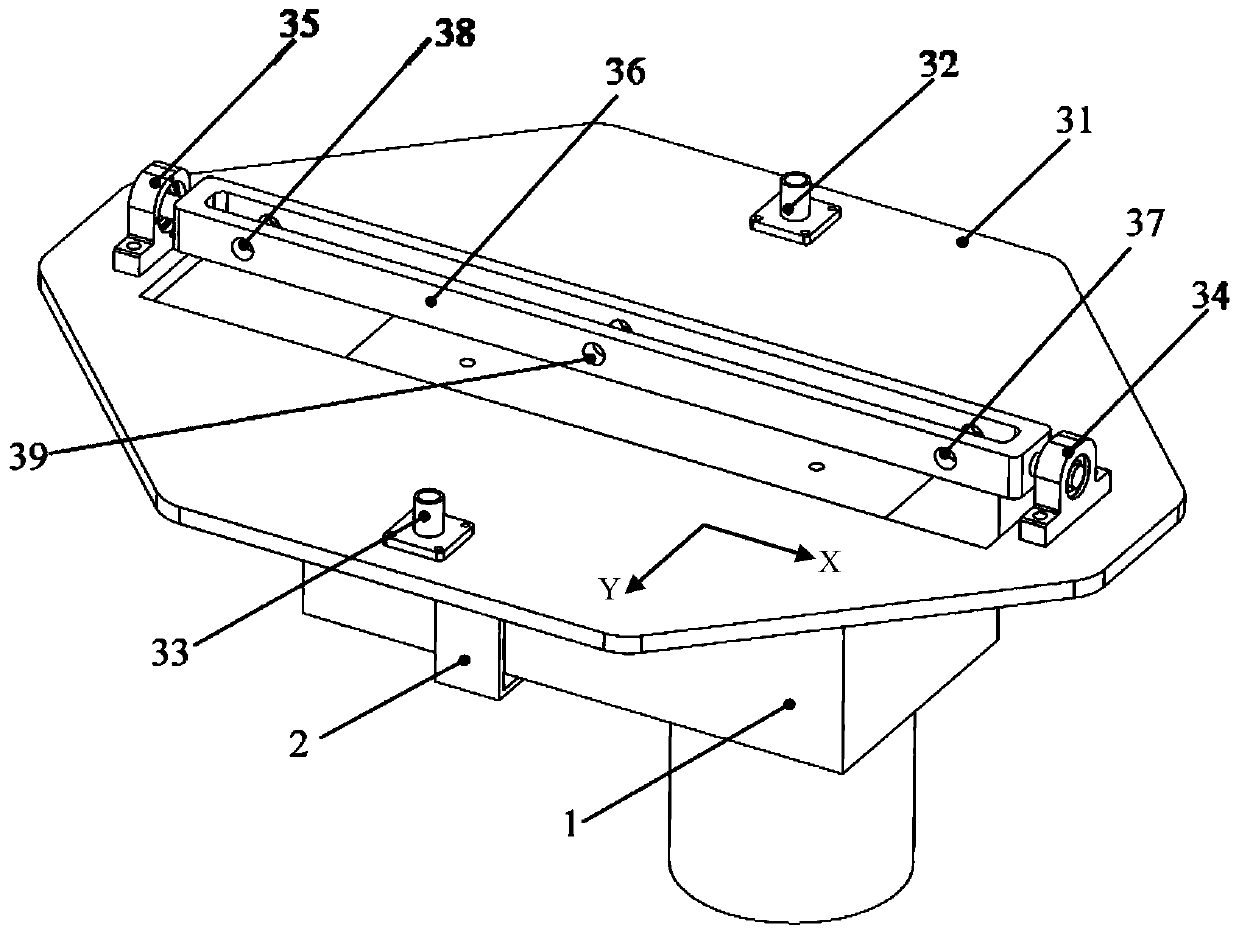 Camera adjusting device based on parallel mechanism two-degree-of-freedom redundant driving