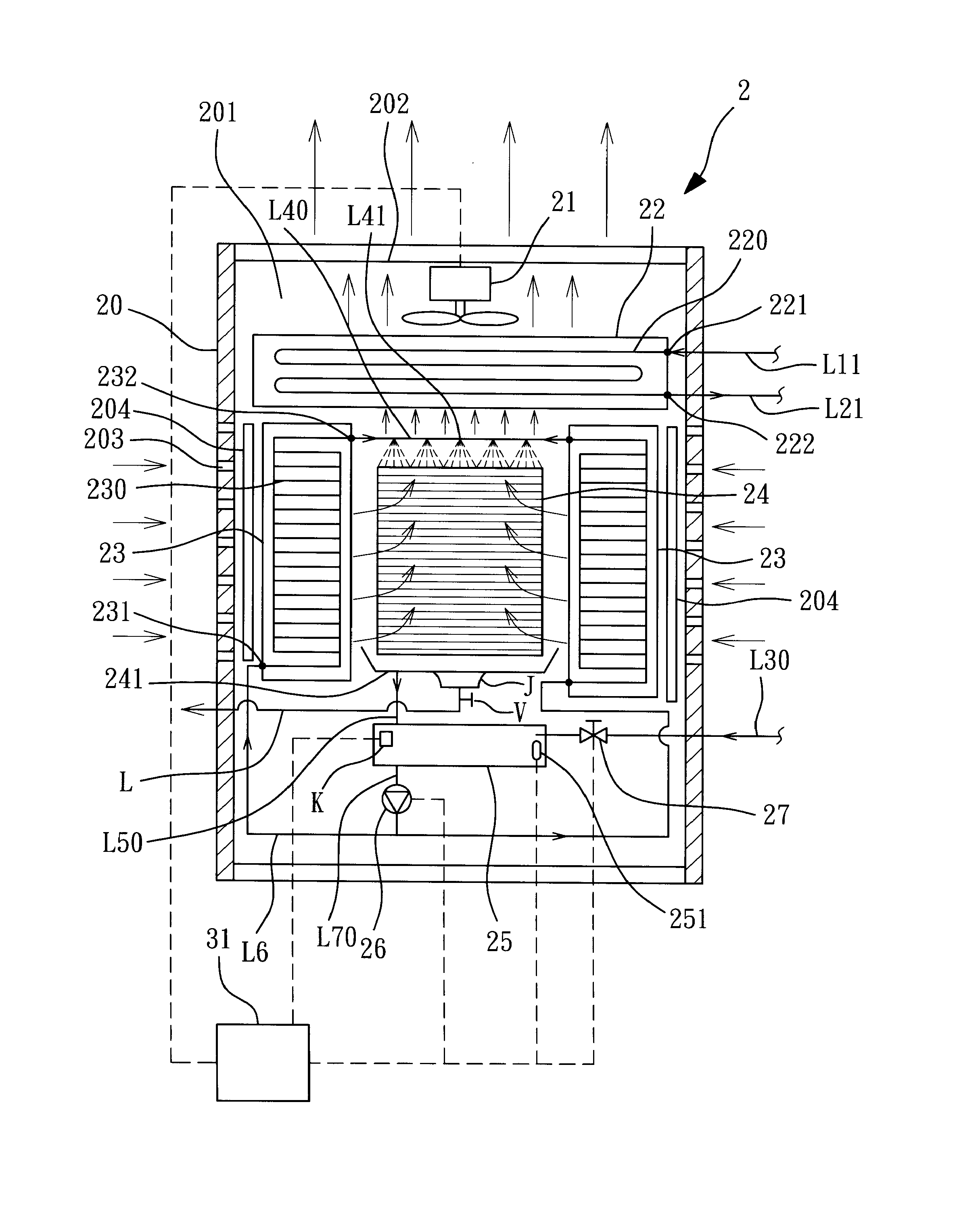 Dry air-water heat exchanger