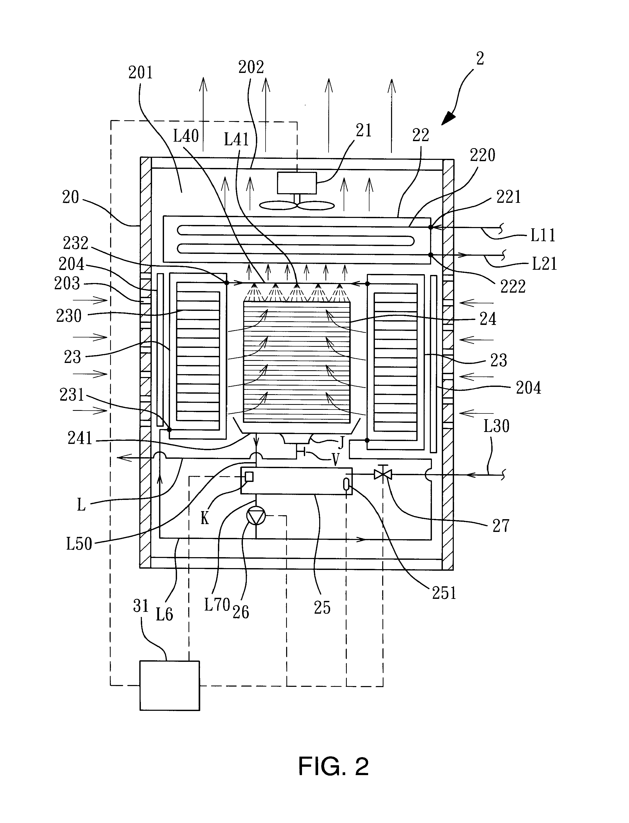 Dry air-water heat exchanger