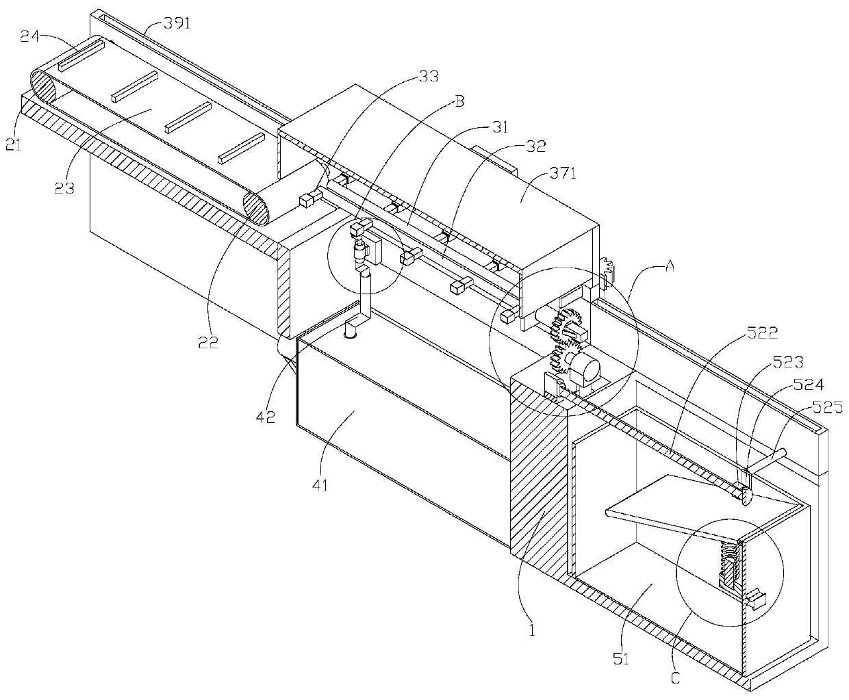 Full-frame type glass rack automatic spraying device