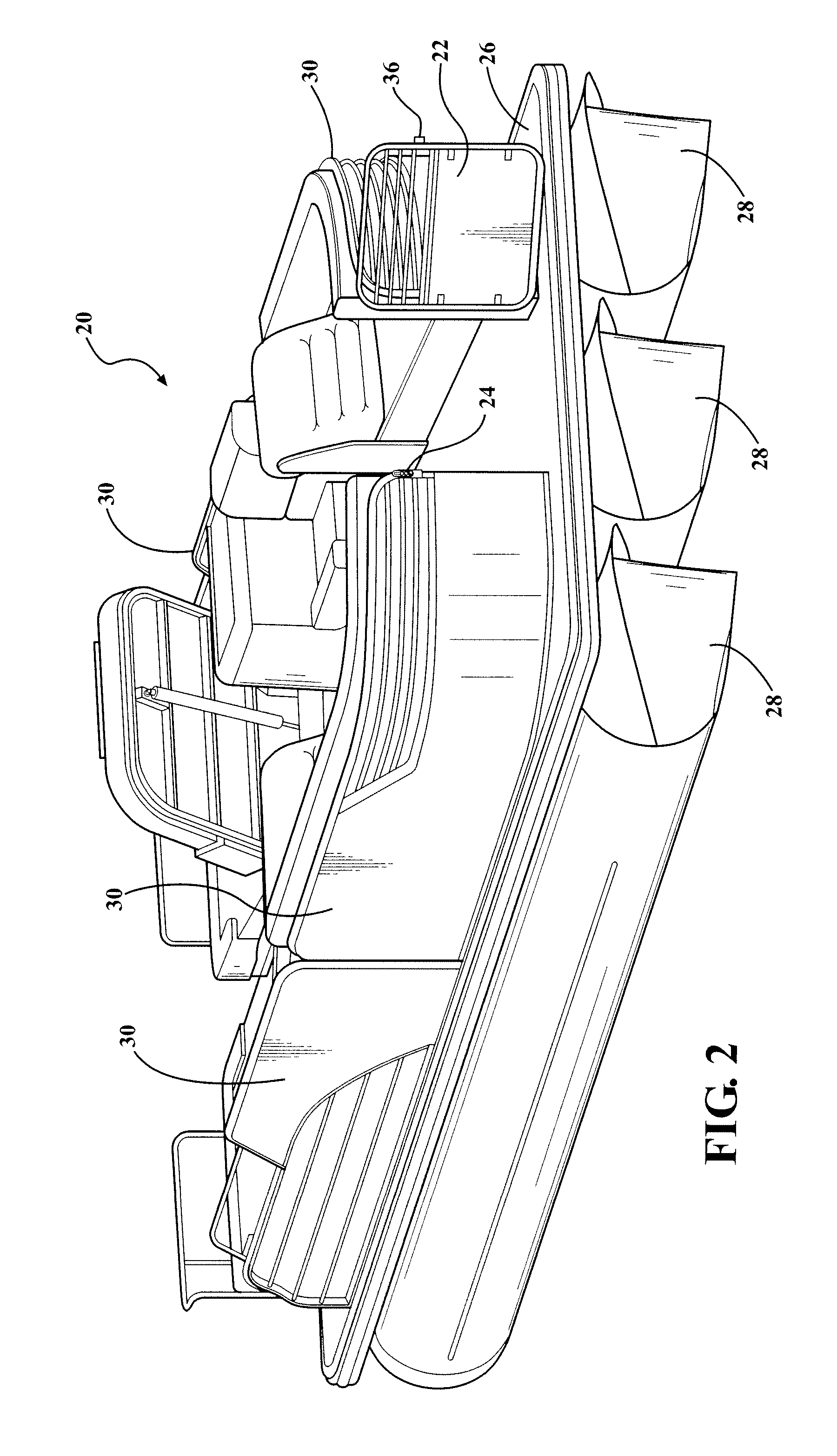 Boat with a latch assembly