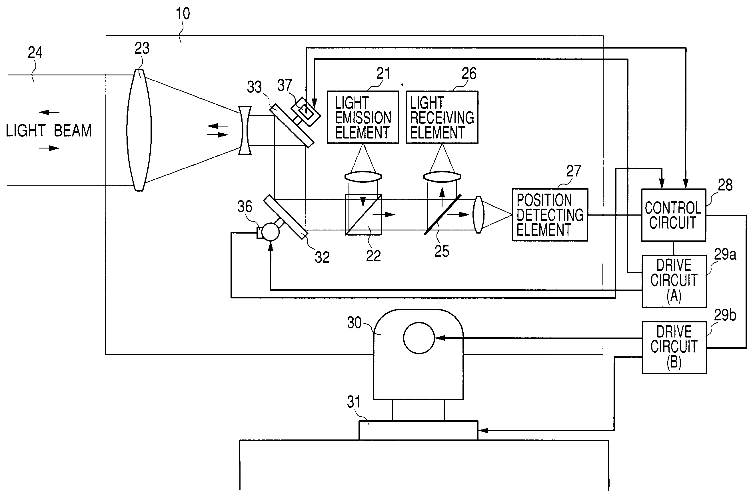 Spatial optical communication apparatus