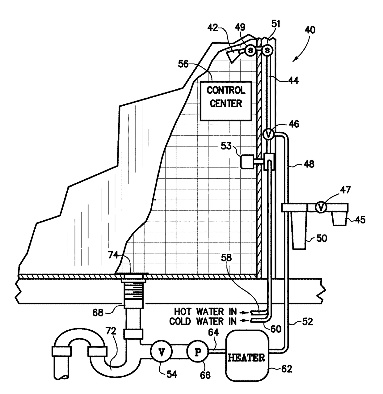 Apparatus for Recycling Water for a Shower or Bath