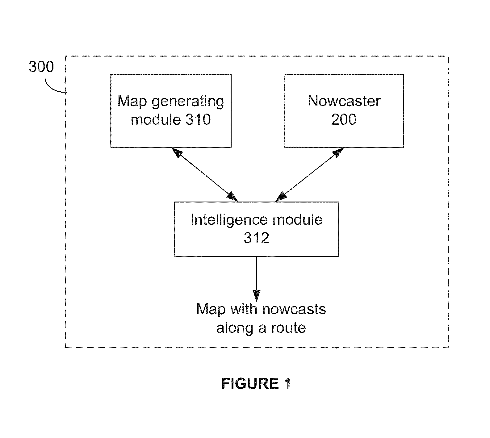 Method and system for displaying nowcasts along a route on a map