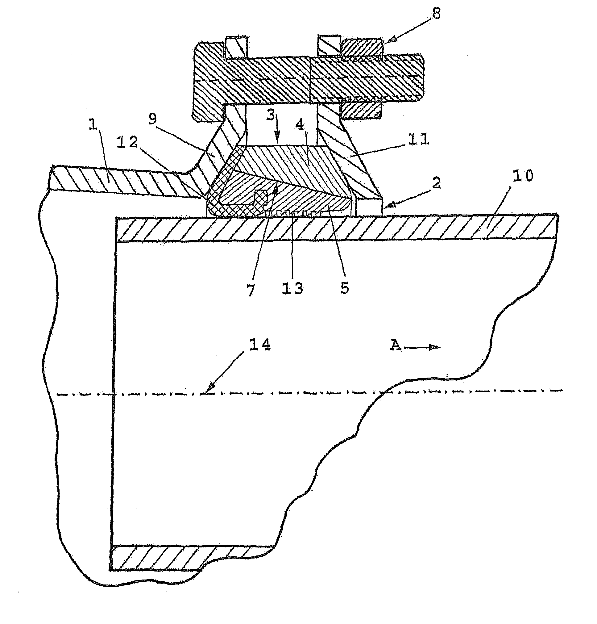 Coupling device for a tube