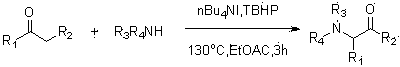 Method for synthesizing alpha-amino ketone from ketone and imine