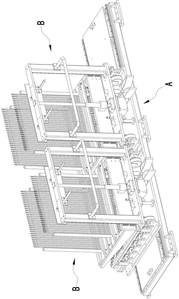 Collecting device for stamped radiating fins