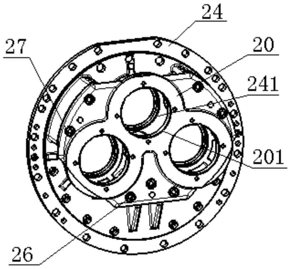 Gear support structure, wheel side motor drive system and wheel side motor drive axle