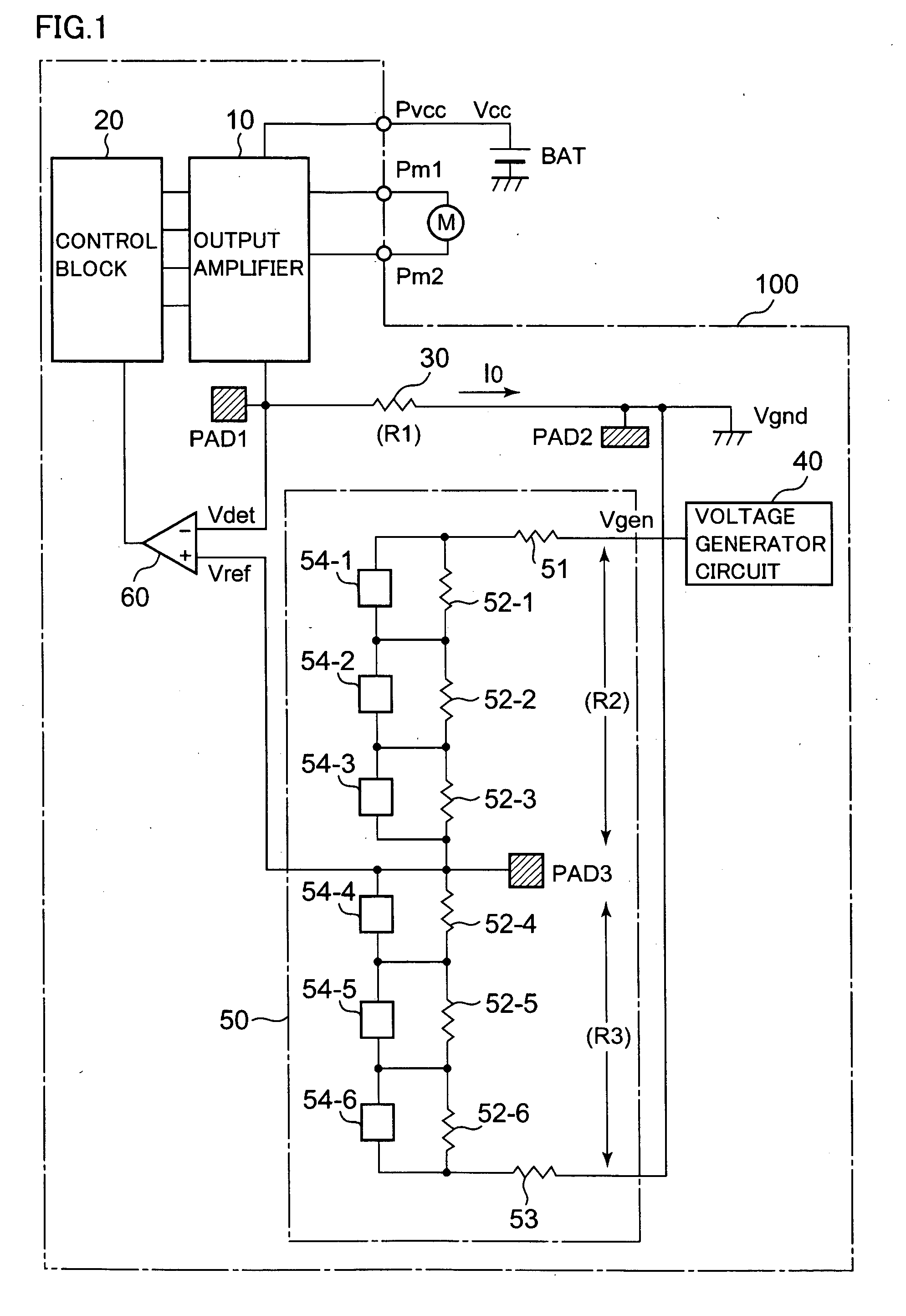 Load-driving semiconductor device that detects current flowing through load by resistor