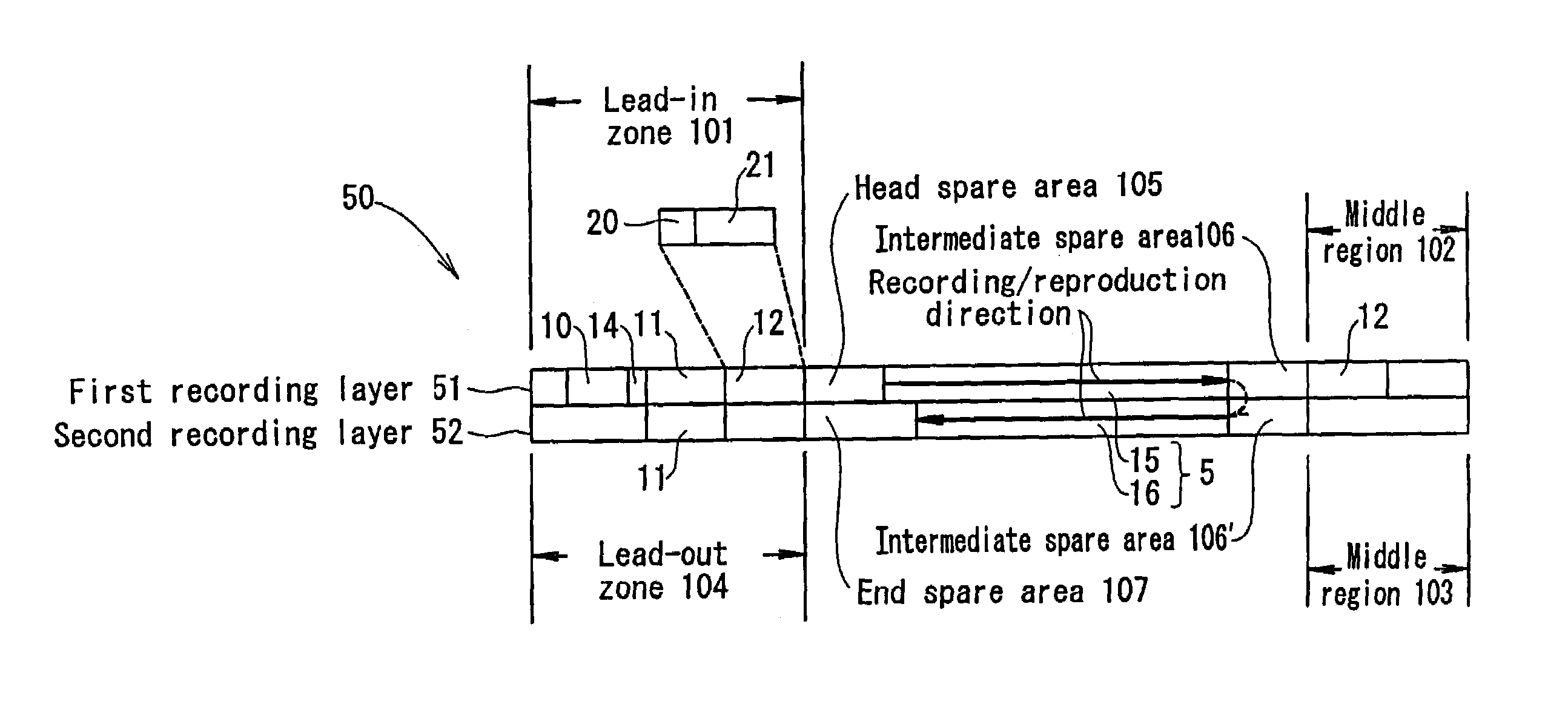 Multi-layered information recording medium, recording apparatus, and recording method