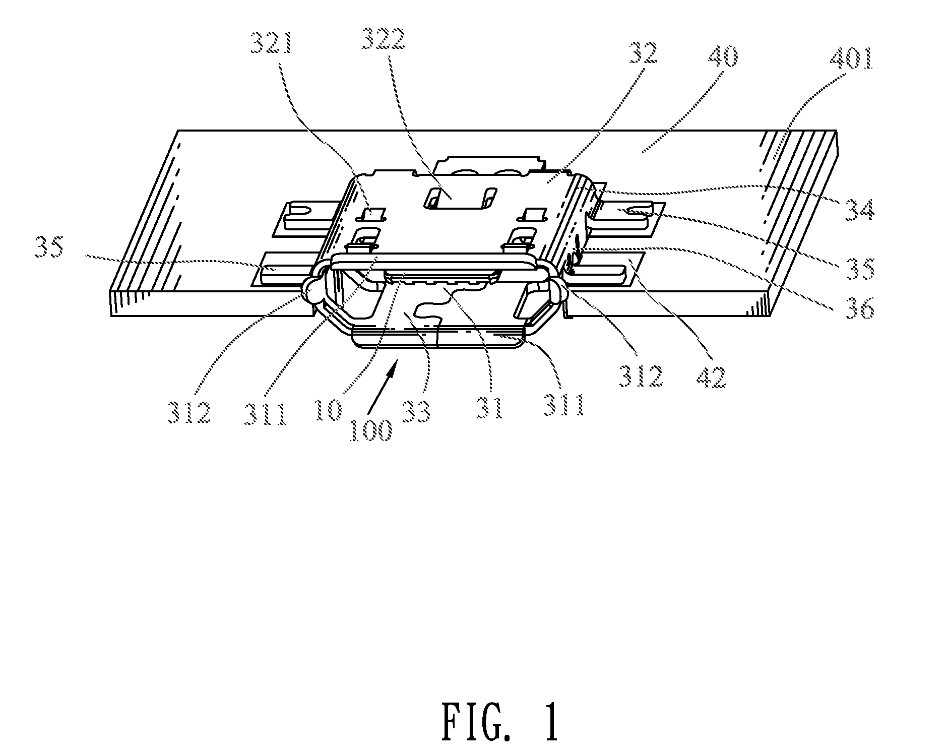 Electrical connector soldered on a printed circuit board