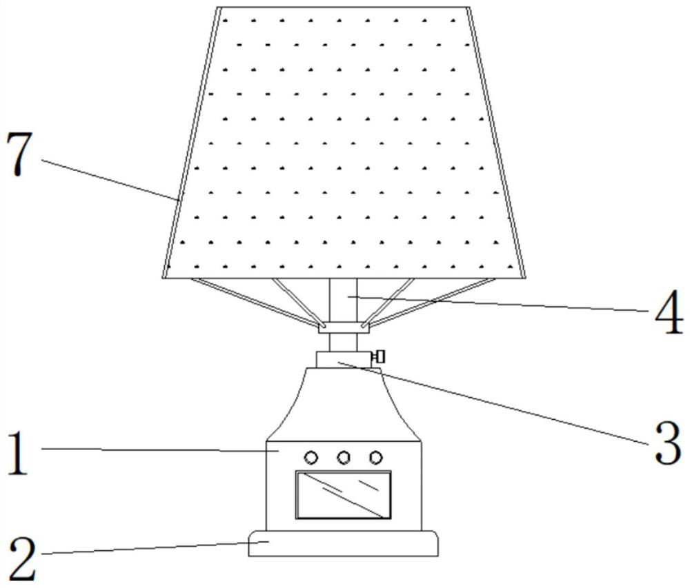 Intelligent eye-protection bedside lamp with adjustable light-emitting range