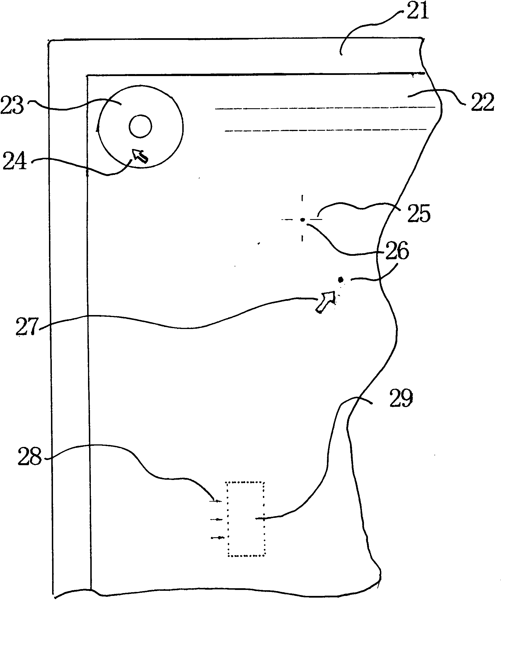 Linking method for movable menu of display screen