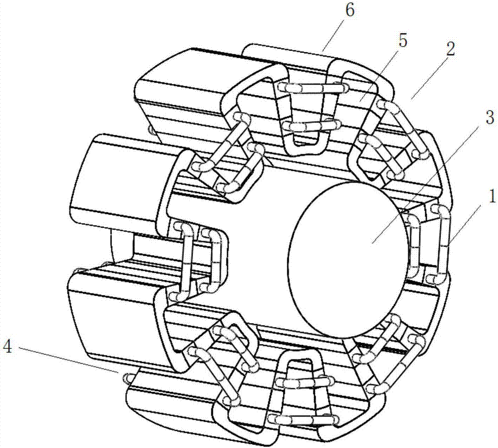 Deicing robot magnetic torque rotary driving device based on magnetically and electrically conductive material