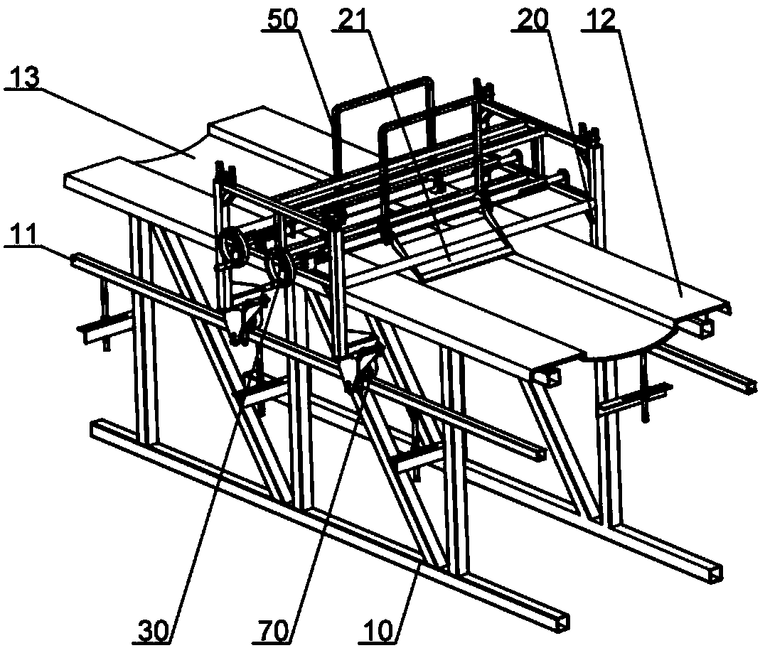 Wind power blade girder cloth paving method