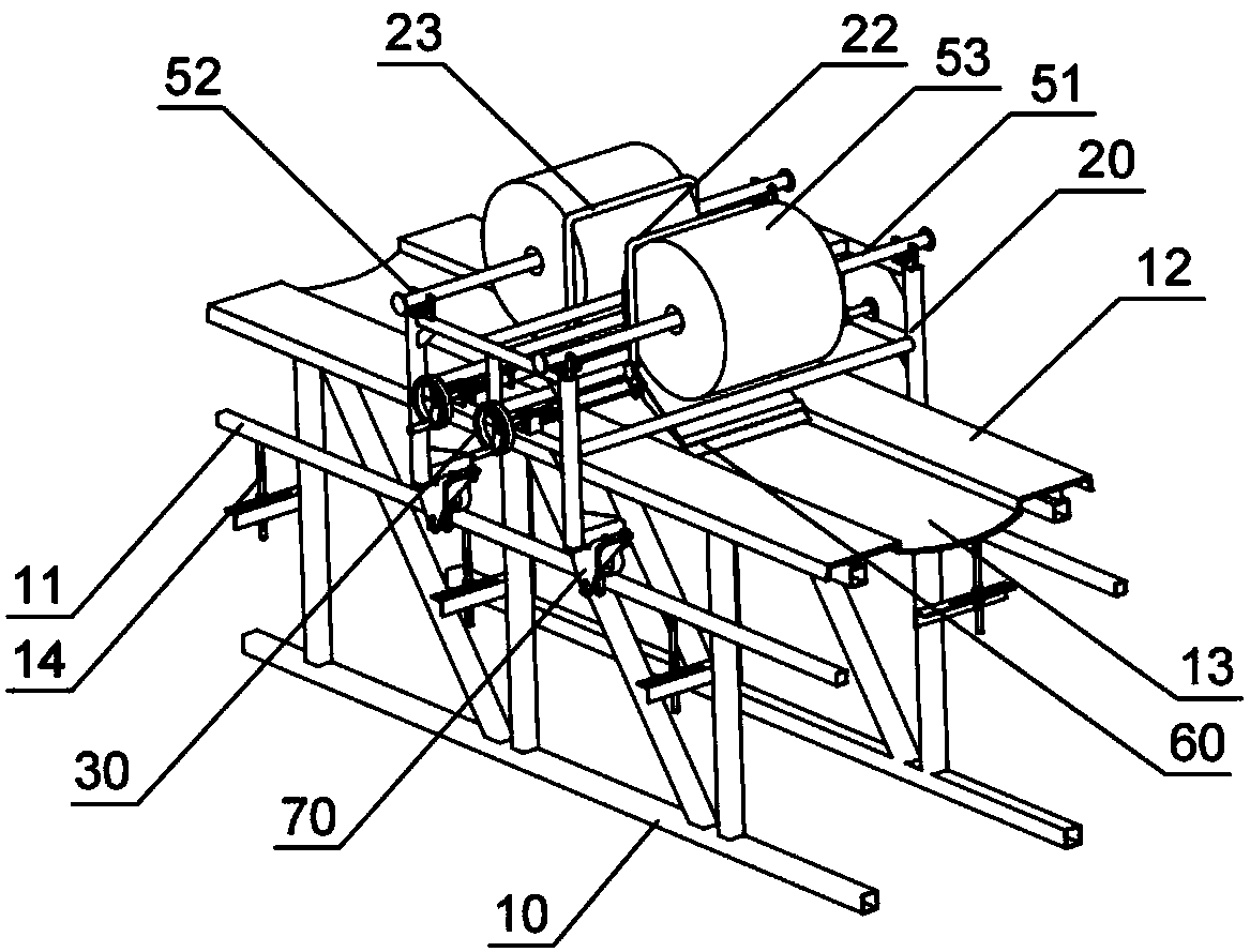 Wind power blade girder cloth paving method