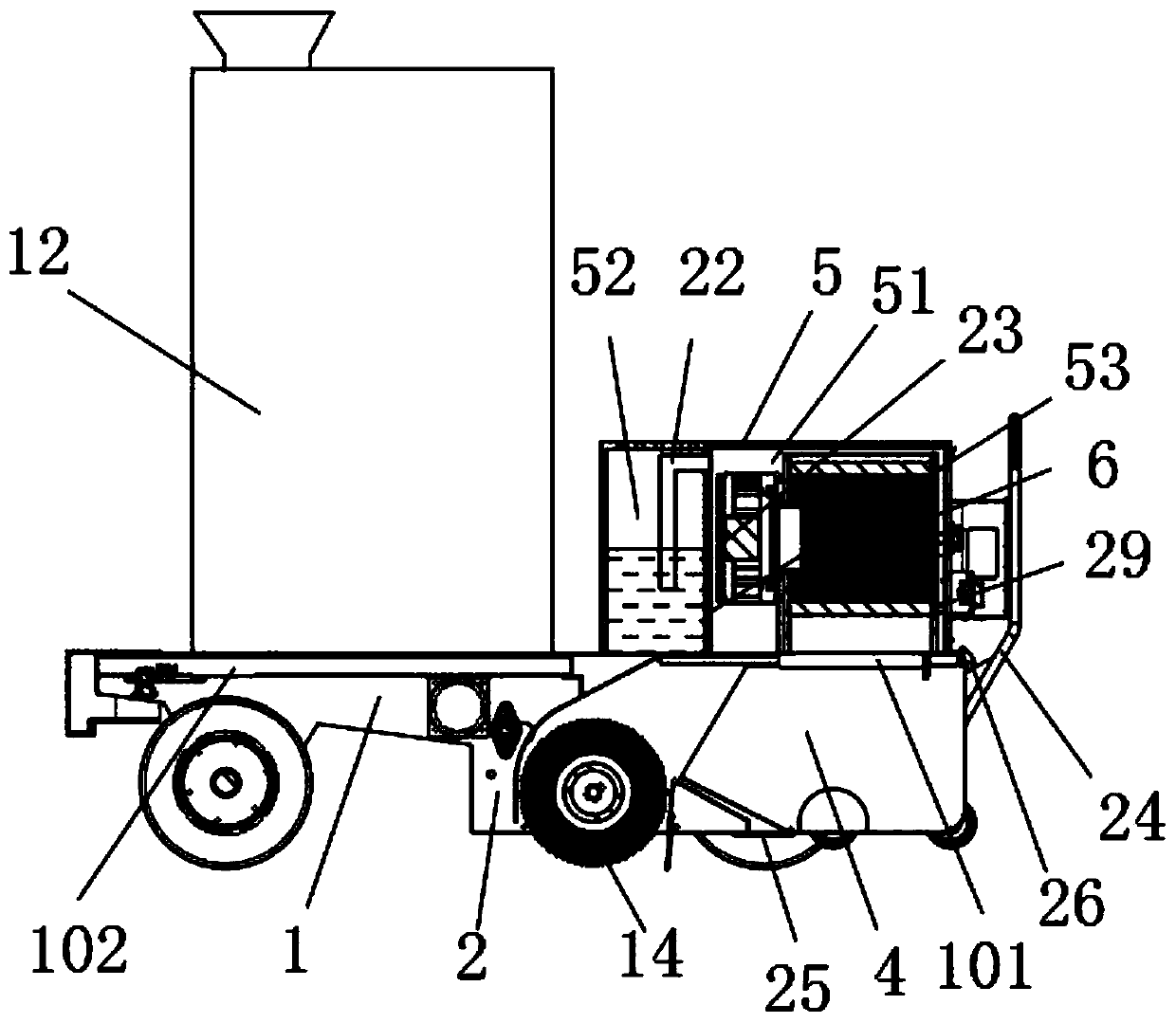 Urban household garbage collecting device with excellent deodorizing effect