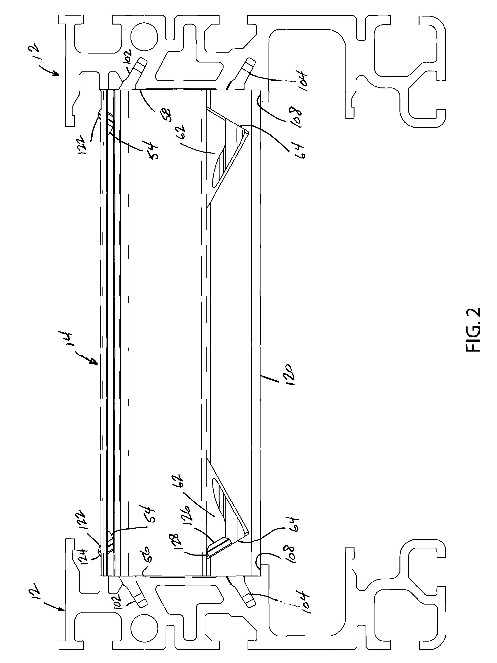 Conveyor frame assembly having side rails including multiple attachment slots and adjustable cross supports