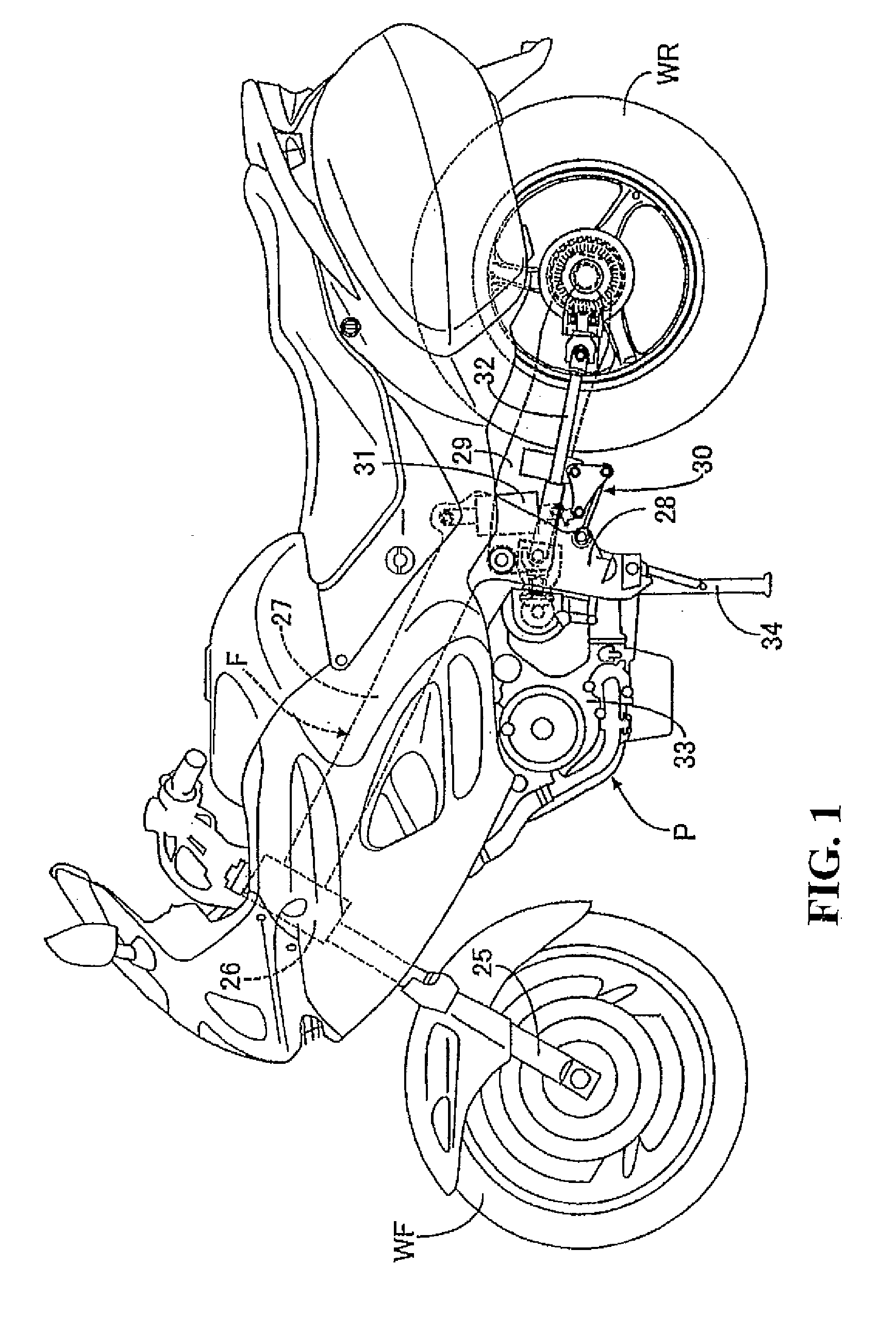 Structure for disposing clutch control apparatus in power unit for saddle-ride type vehicle