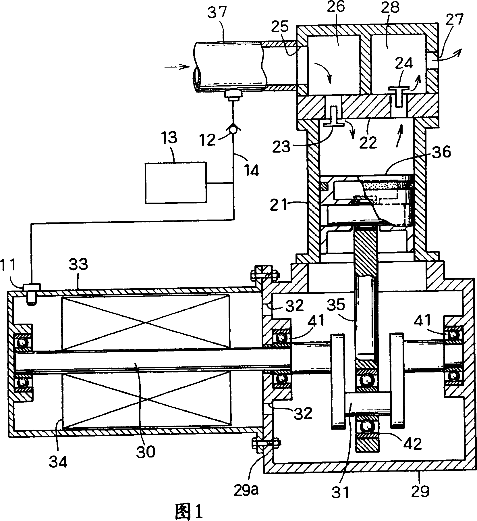 Booster-type gas compressor