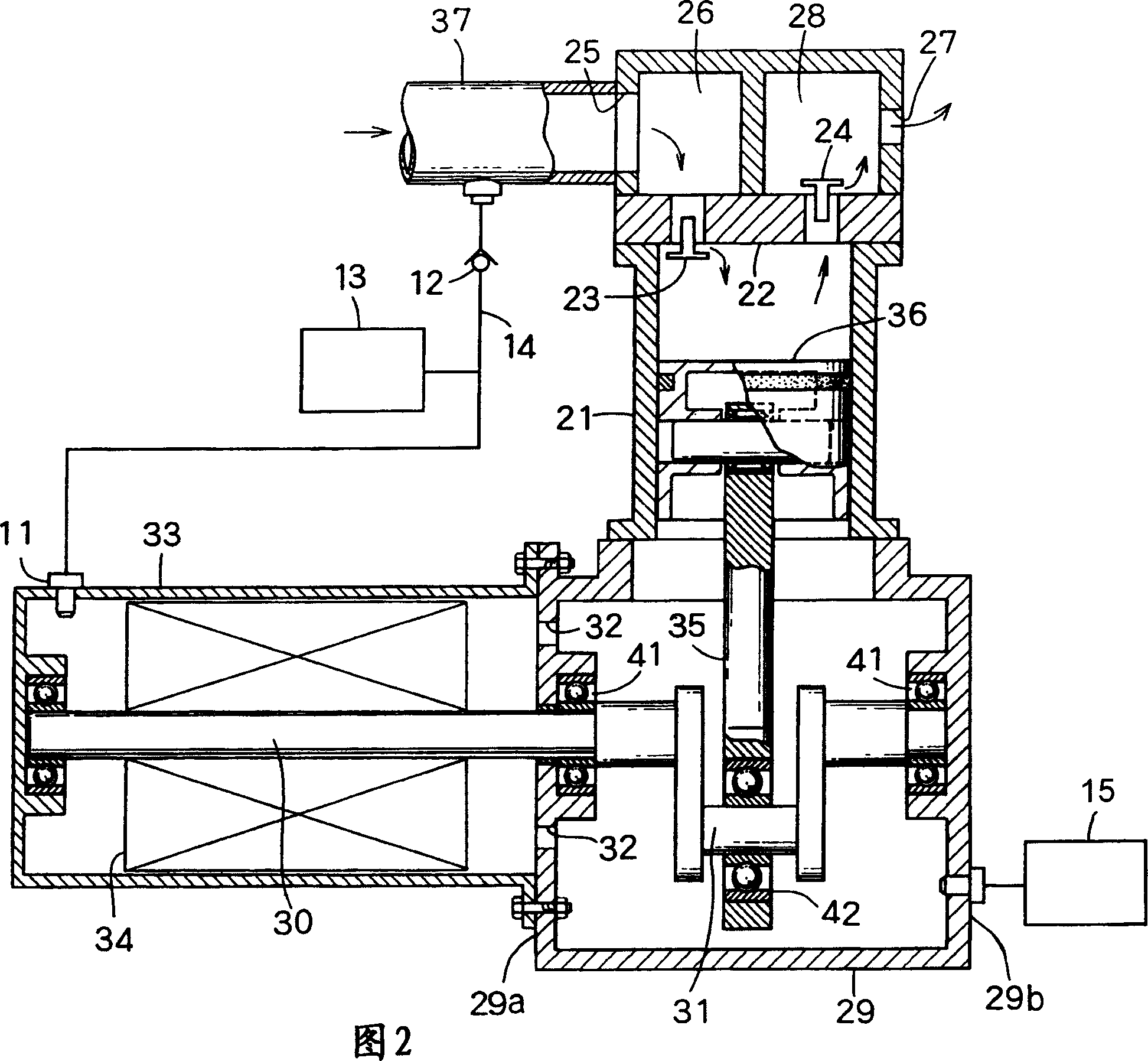 Booster-type gas compressor