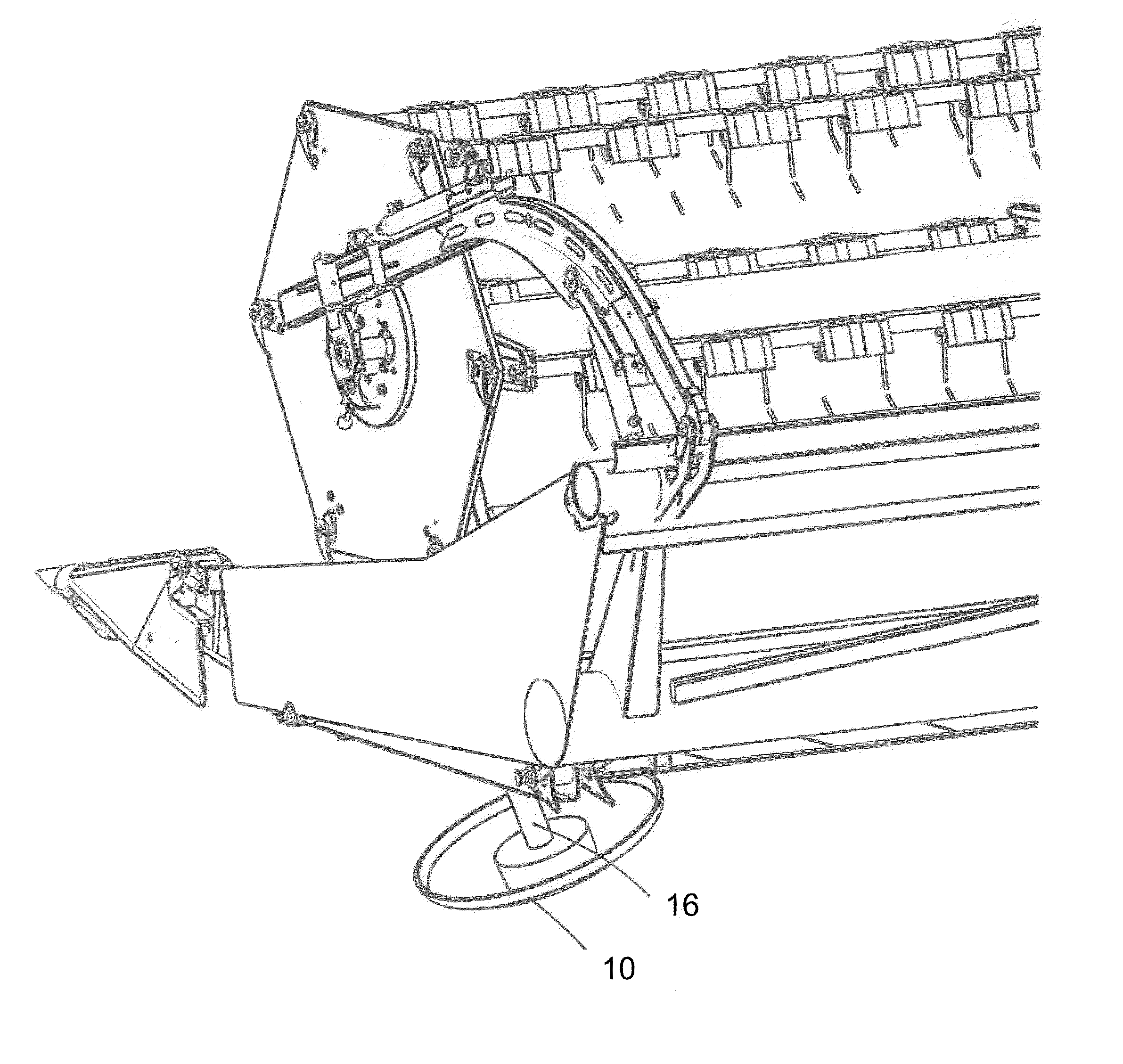 Combine header with support wheels