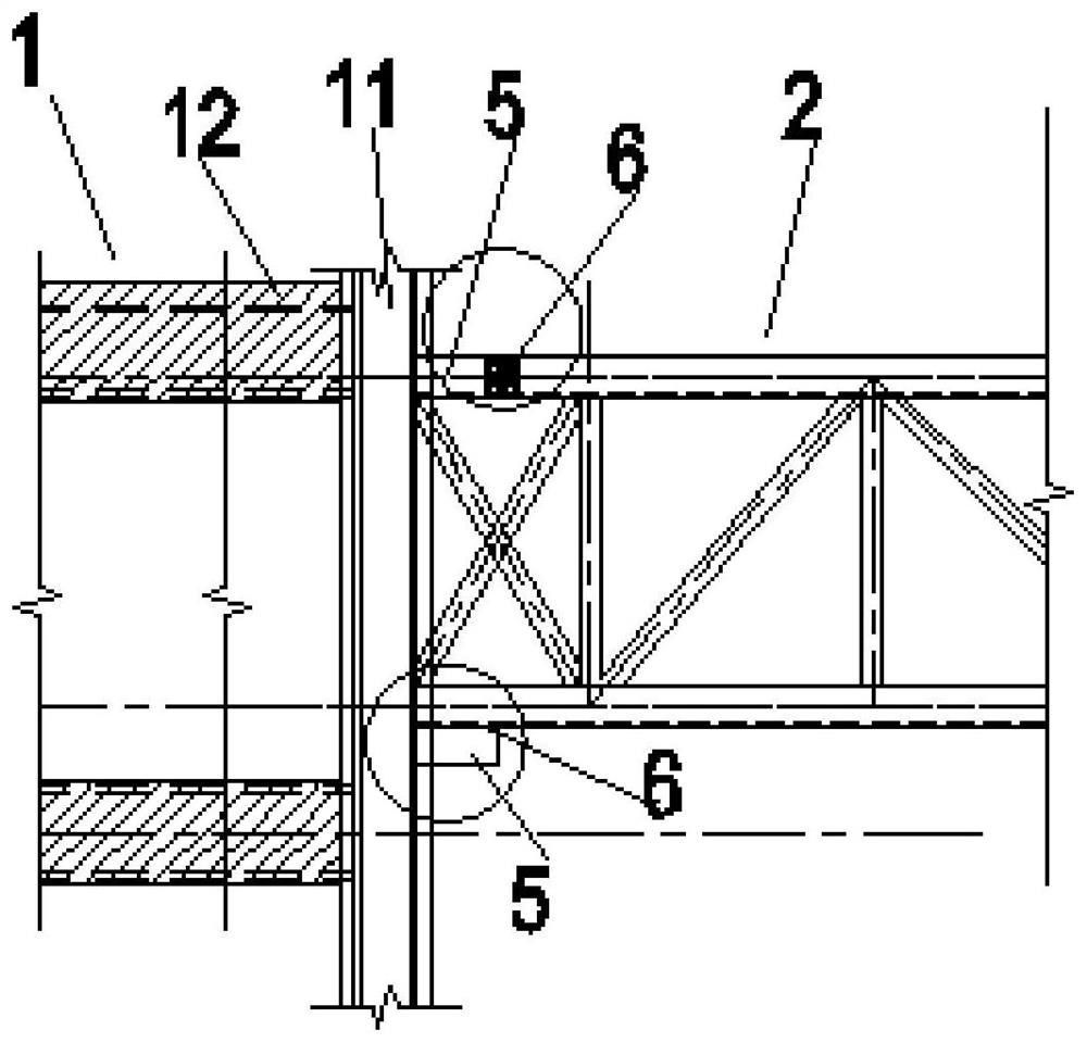 Truss body and concrete structure connecting joint, truss and method