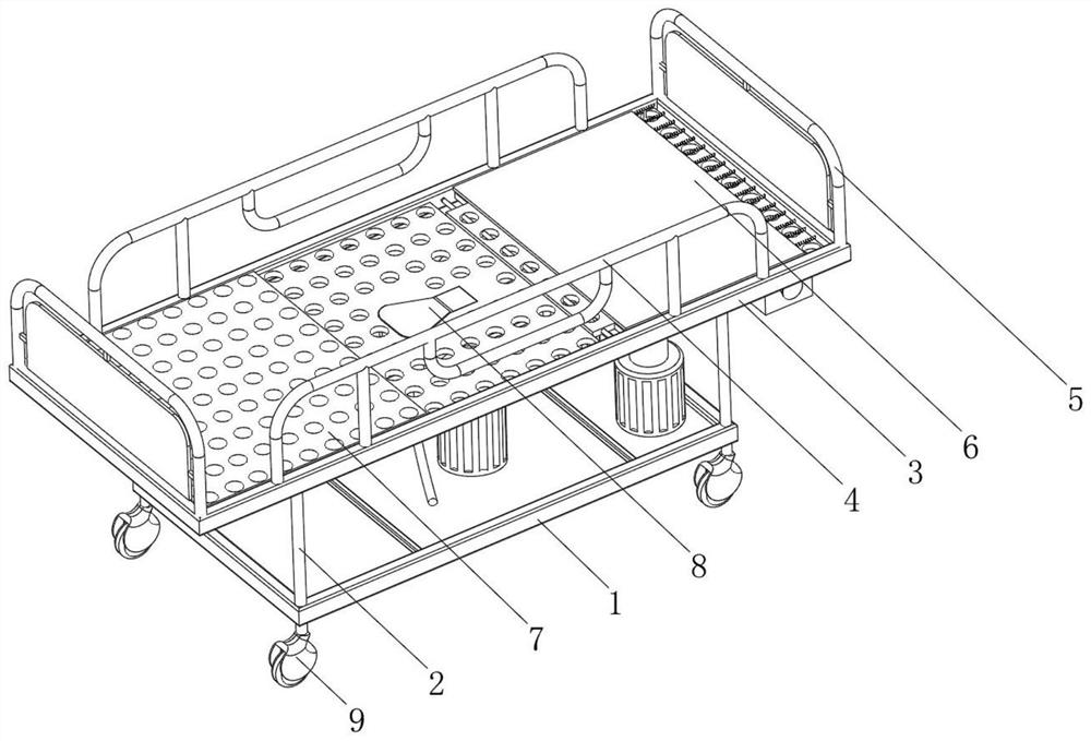 Comfortable and sanitary postpartum excretion nursing bed for obstetrical department