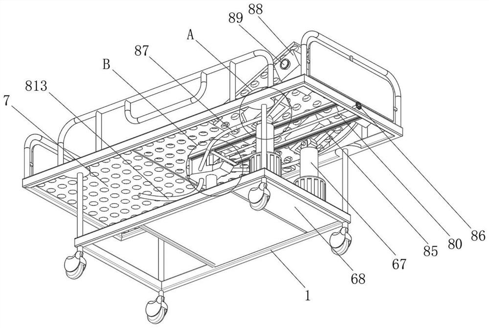 Comfortable and sanitary postpartum excretion nursing bed for obstetrical department