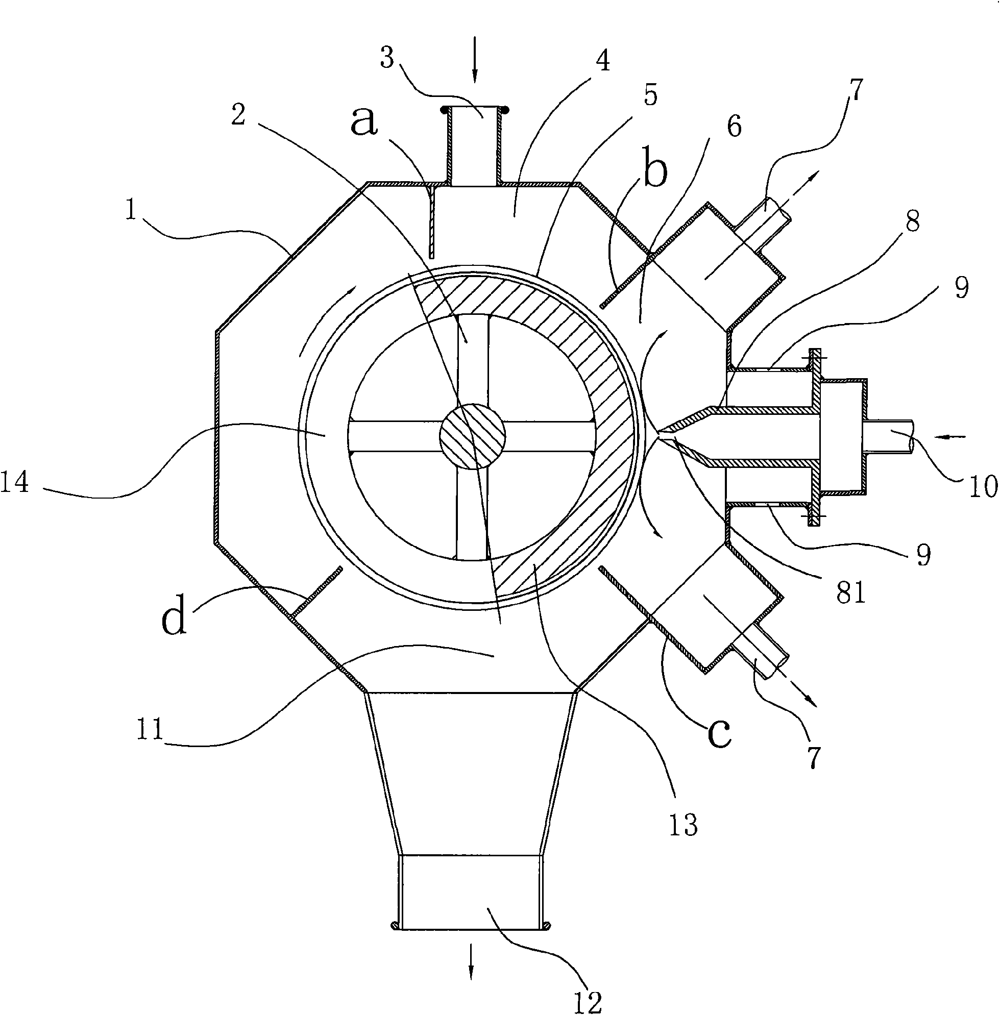 Dry-method air-separation strong permanent magnetic separator